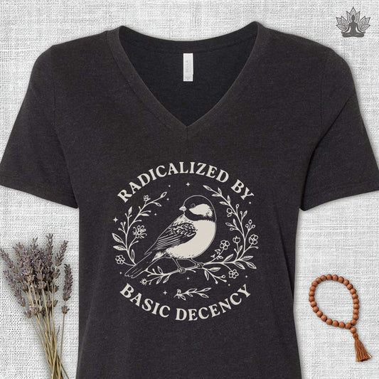 Radicalized By Basic Decency V-Neck Tee