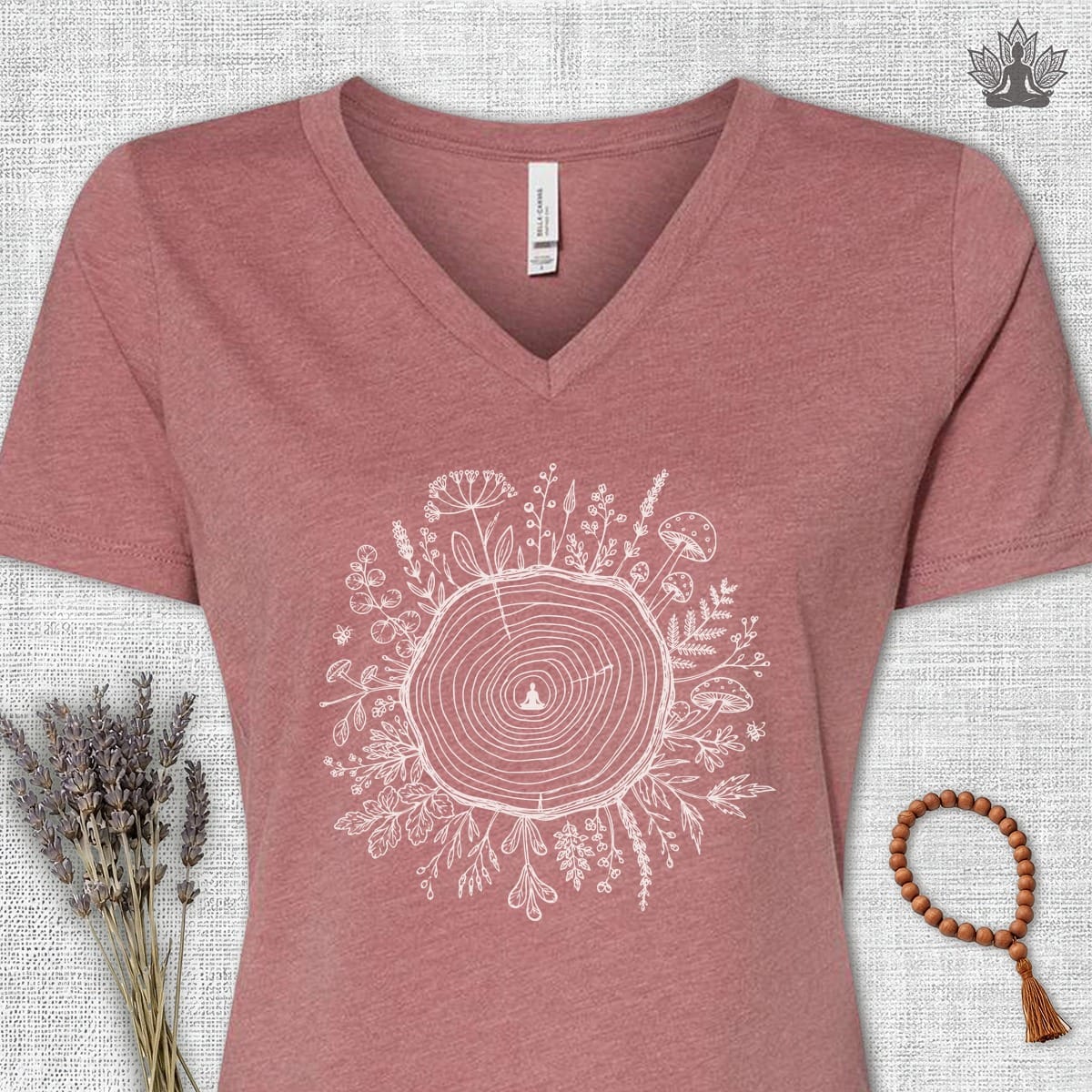 Printify T-Shirt The Quiet Center Botanical V-Neck Tee The Quiet Center Botanical V-Neck Tee