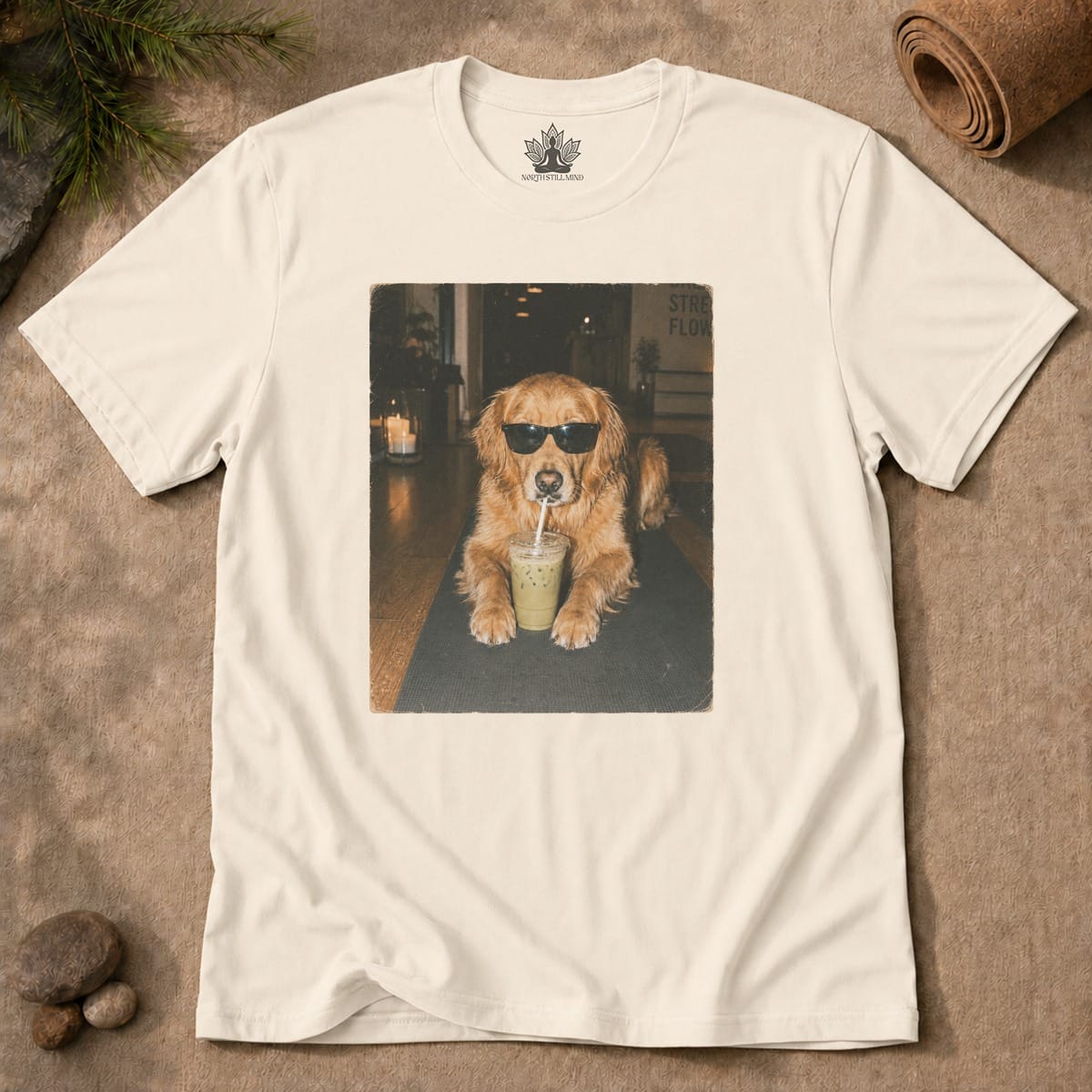 Printify T-Shirt Yogi Dog With Swag Men Tee Yogi Dog With Swag Men Tee