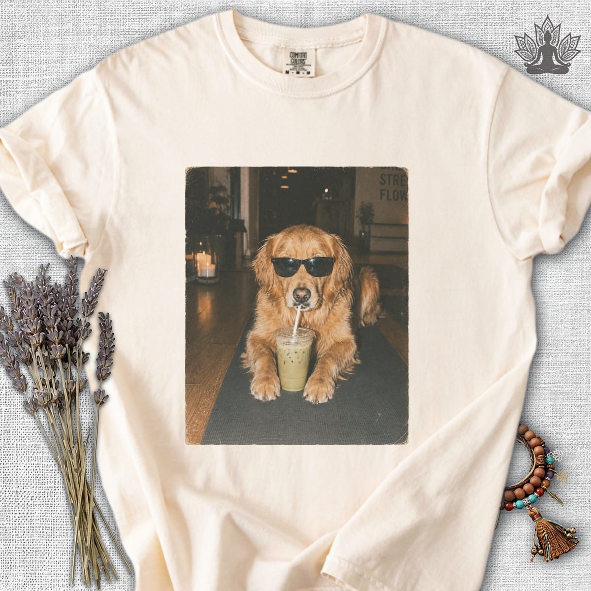Printify T-Shirt Yogi Dog With Swag Comfort Colors® Tee Yogi Dog With Swag Comfort Colors® Tee