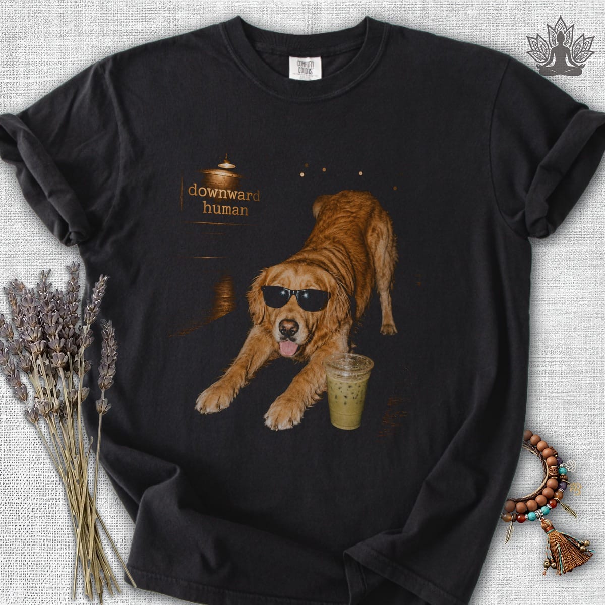 Printify T-Shirt Downward Human Dog With Swag Comfort Colors® Tee Downward Human Dog With Swag Comfort Colors® Tee