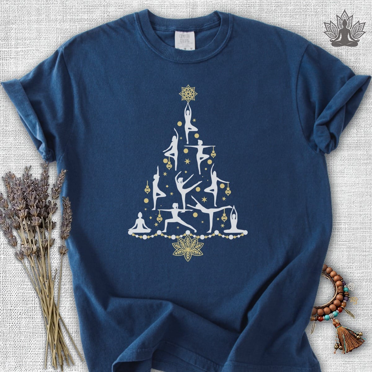 Printify T-Shirt Yoga Poses Christmas Tree Comfort Colors® Tee Yoga Poses Christmas Tree Comfort Colors® Tee