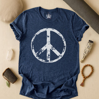Vintage Peace Symbol Light Print Tee
