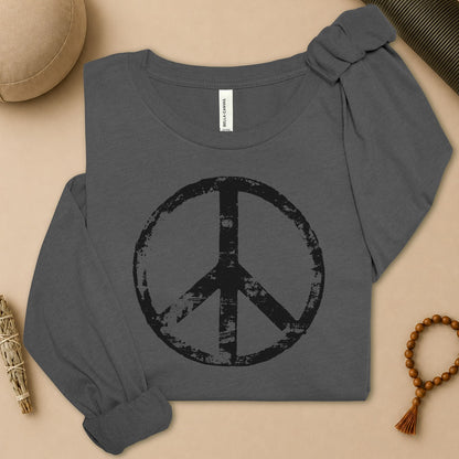 Vintage Peace Symbol Long Sleeve Tee
