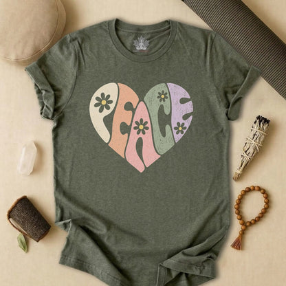 Retro Peace Heart Tee