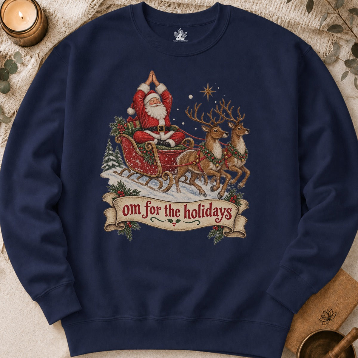 Om For The Holidays Santa Sweatshirt