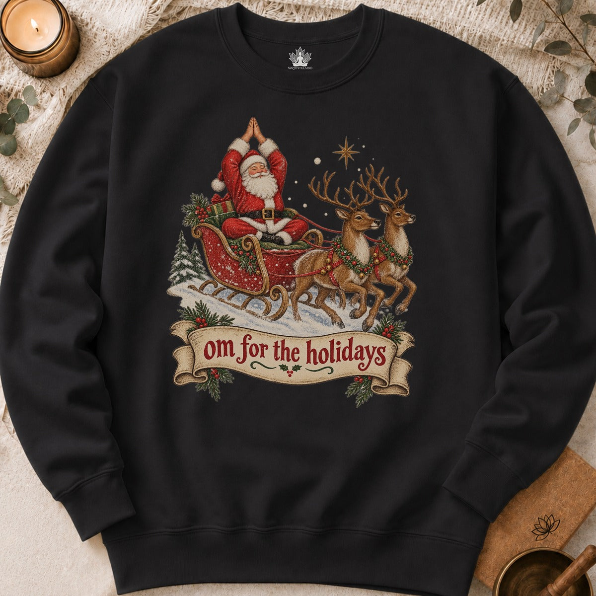 Om For The Holidays Santa Sweatshirt