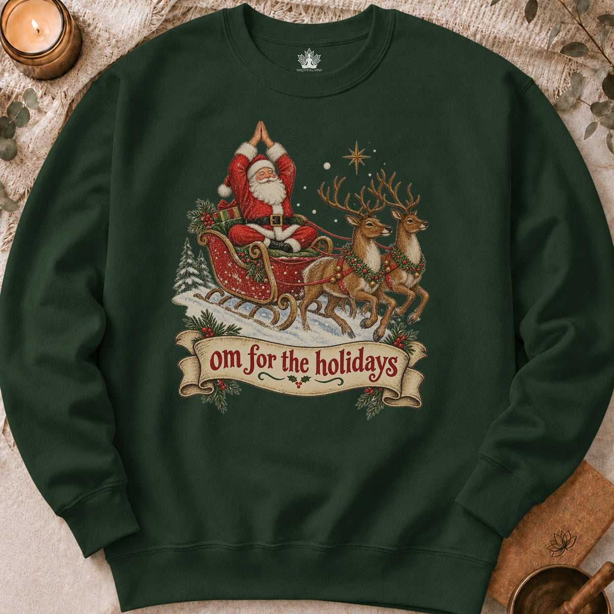 Om For The Holidays Santa Sweatshirt