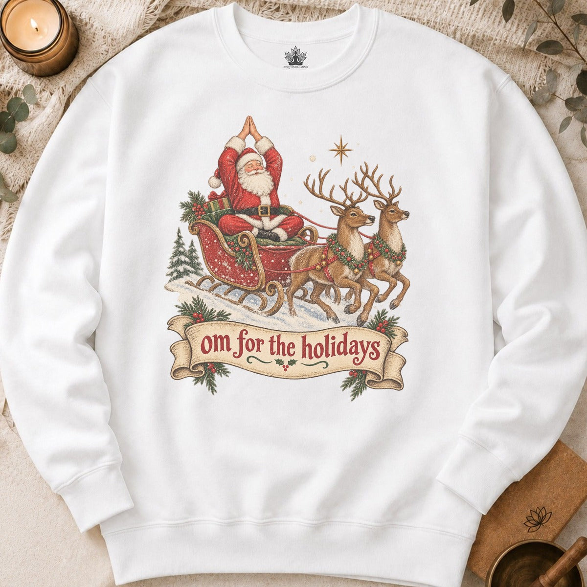 Om For The Holidays Santa Sweatshirt