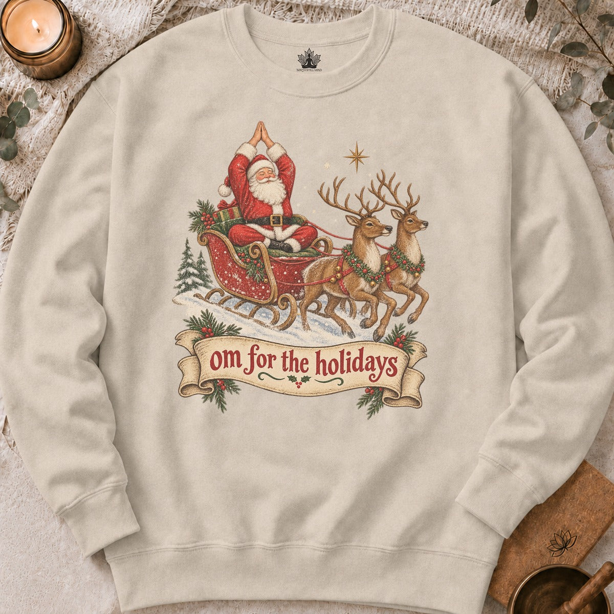Om For The Holidays Santa Sweatshirt