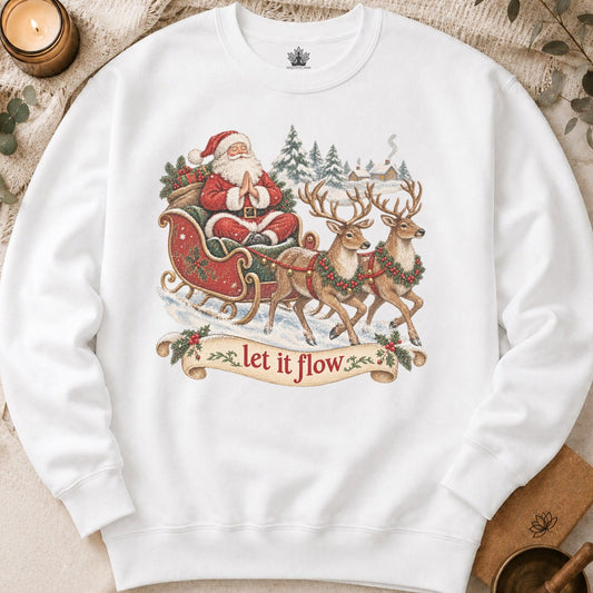 Vintage Santa & Reindeers Yoga Sweatshirt