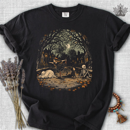 Spooky Little Yogis Vintage Halloween Comfort Colors Tee