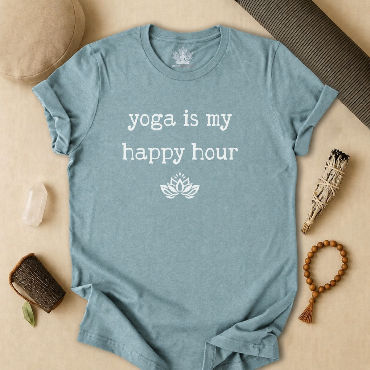 Yoga Is My Happy Hour Serenity Tee
