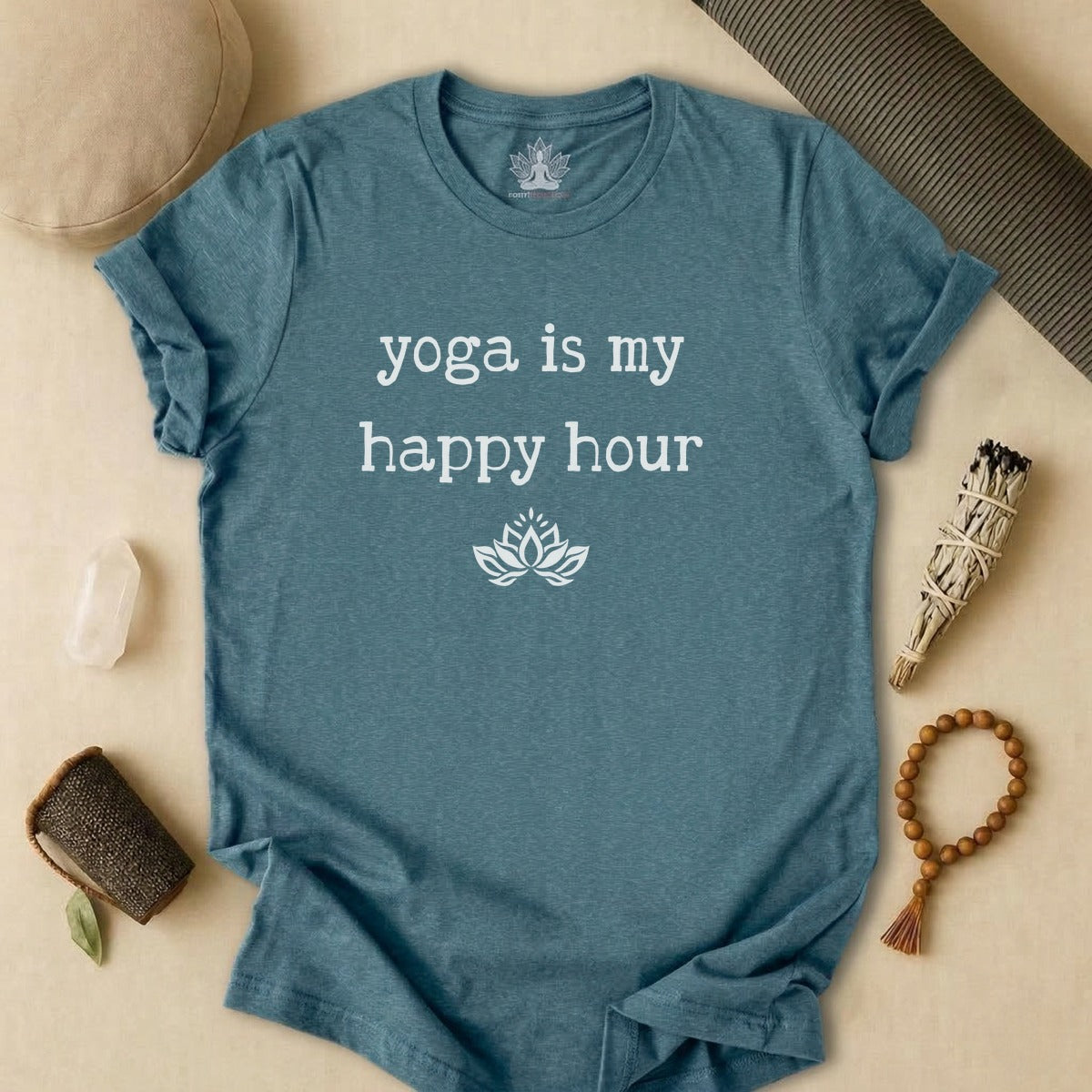 Yoga Is My Happy Hour Serenity Tee