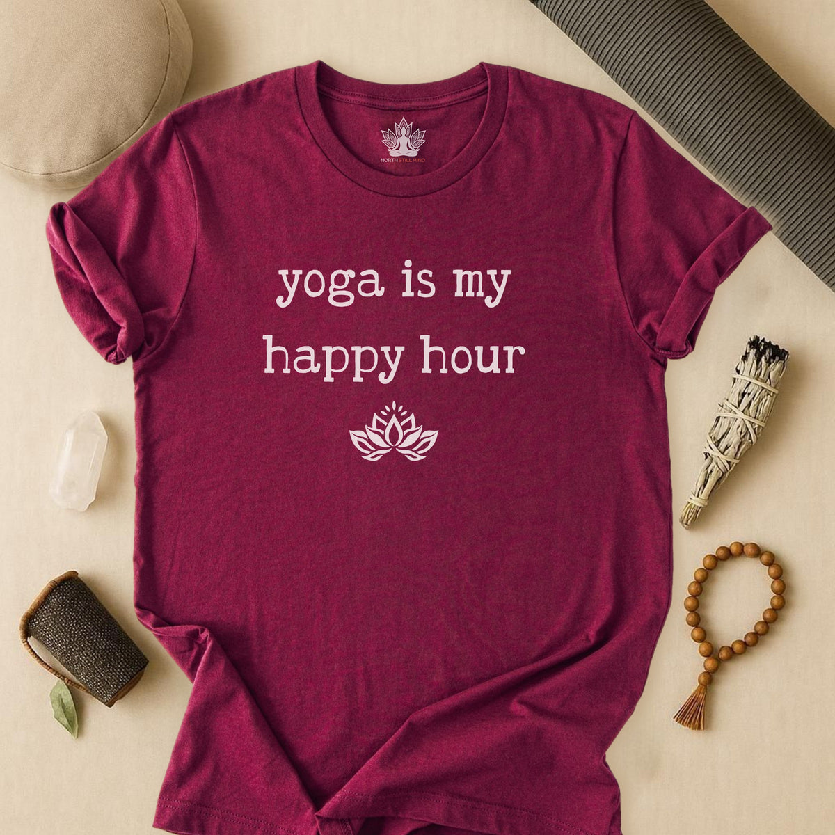 Yoga Is My Happy Hour Serenity Tee
