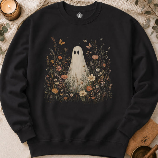 Wildflower Boho Ghost Halloween Sweatshirt