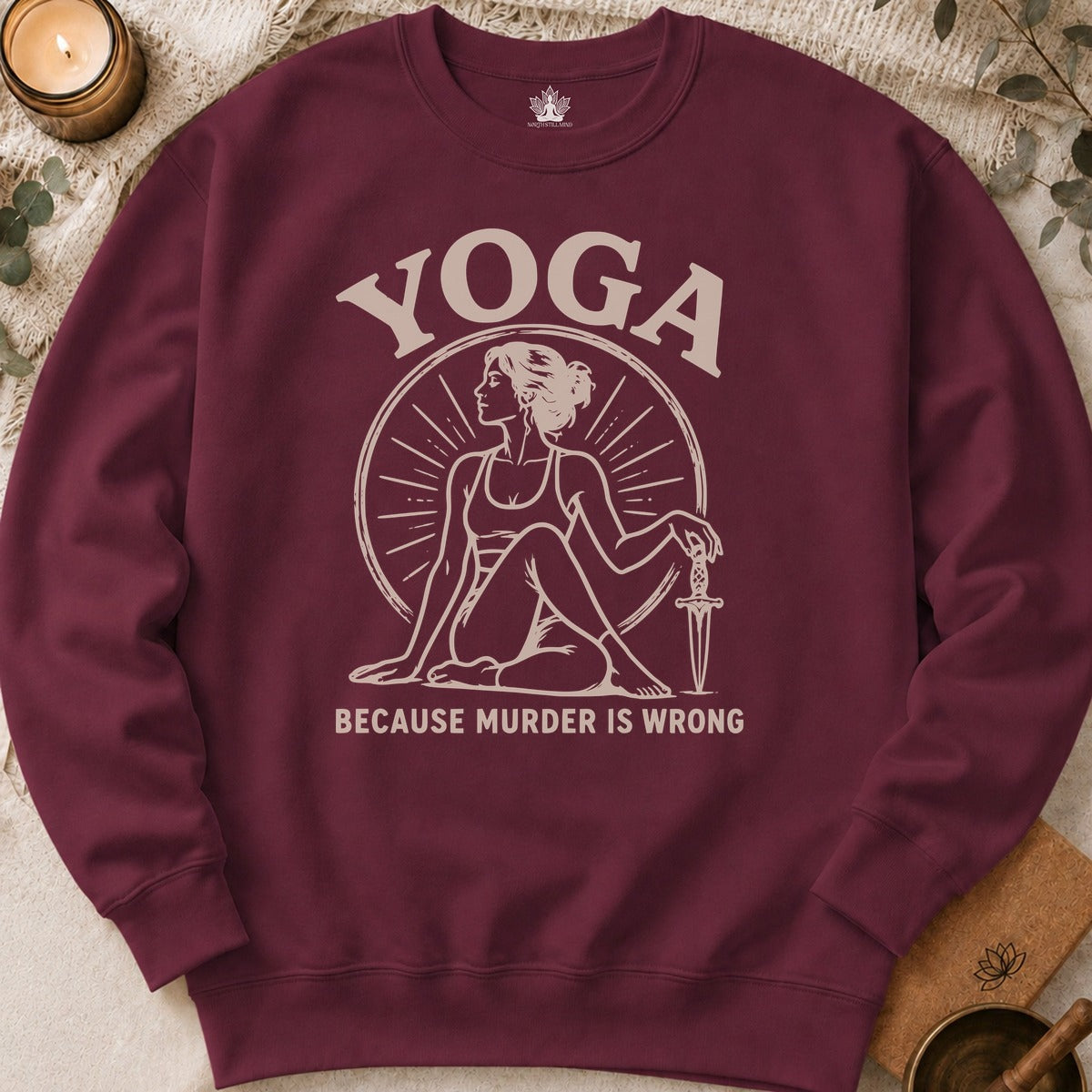 Yoga Because Murder Is Wrong Retro Sweatshirt