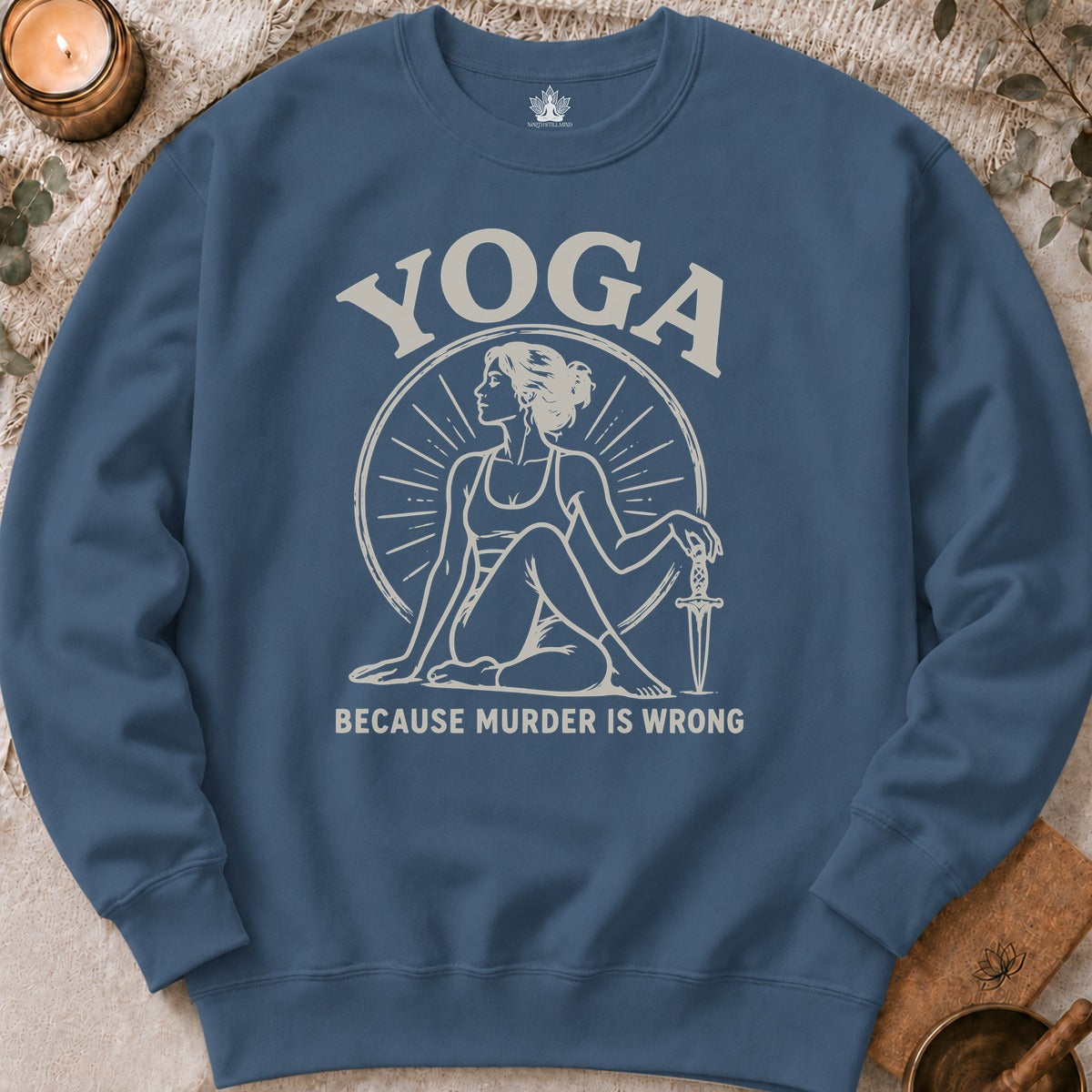 Yoga Because Murder Is Wrong Retro Sweatshirt