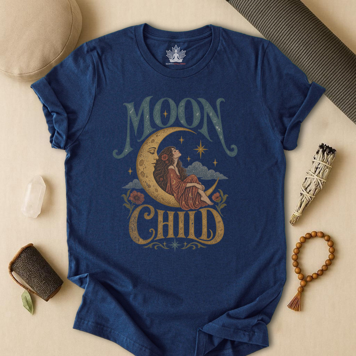 70s Psychedelic Moon Child  Tee
