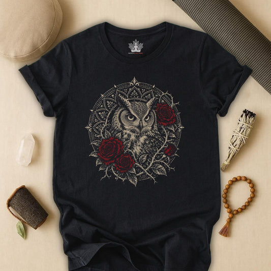 Owl & Roses Mandala Tee