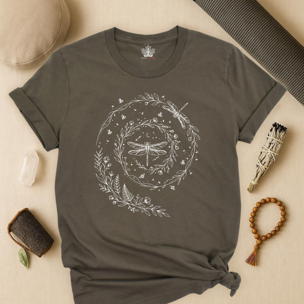 Flow Like The Wind Dragonflies & Bees Tee