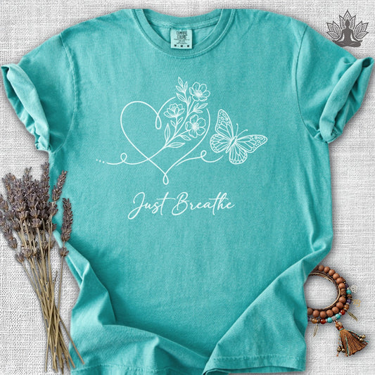 Just Breathe Heart & Butterfly Comfort Colors® Tee