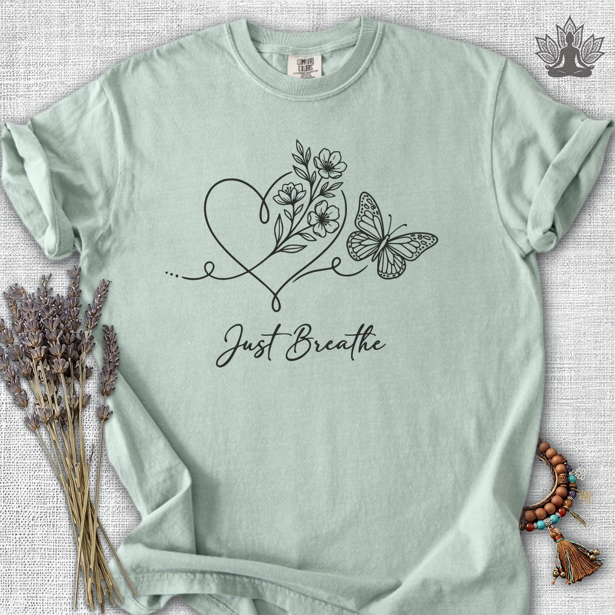 Just Breathe Heart & Butterfly Comfort Colors® Tee