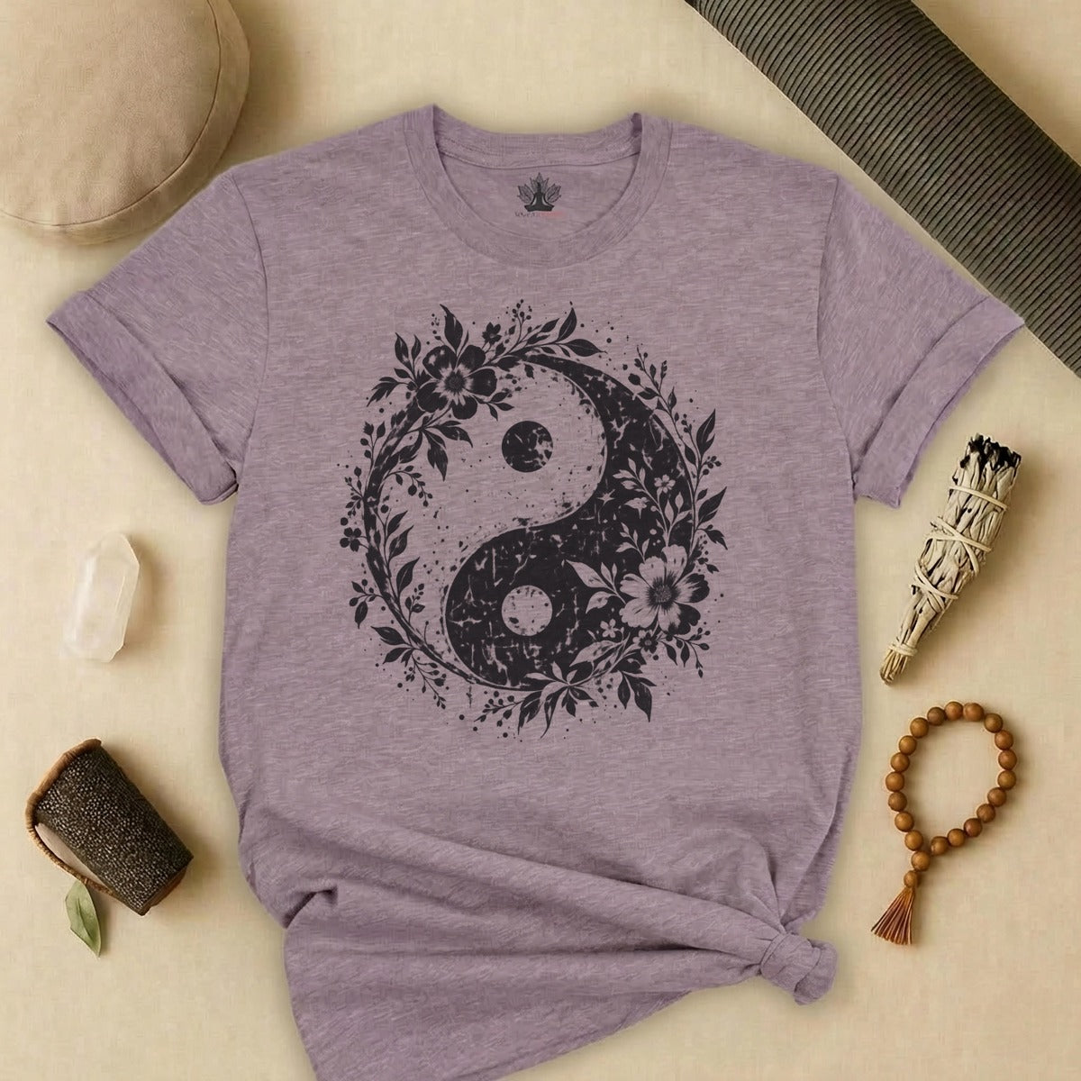Boho Botanical Yin Yang Tee