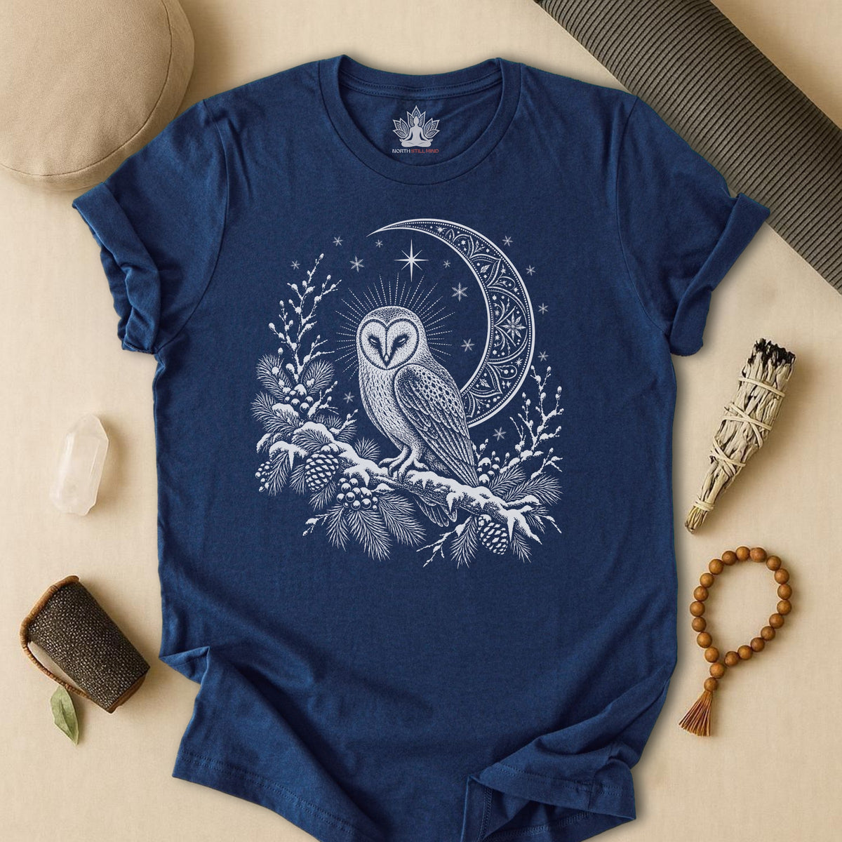 Winter Owl Mandala Moonlight Tee
