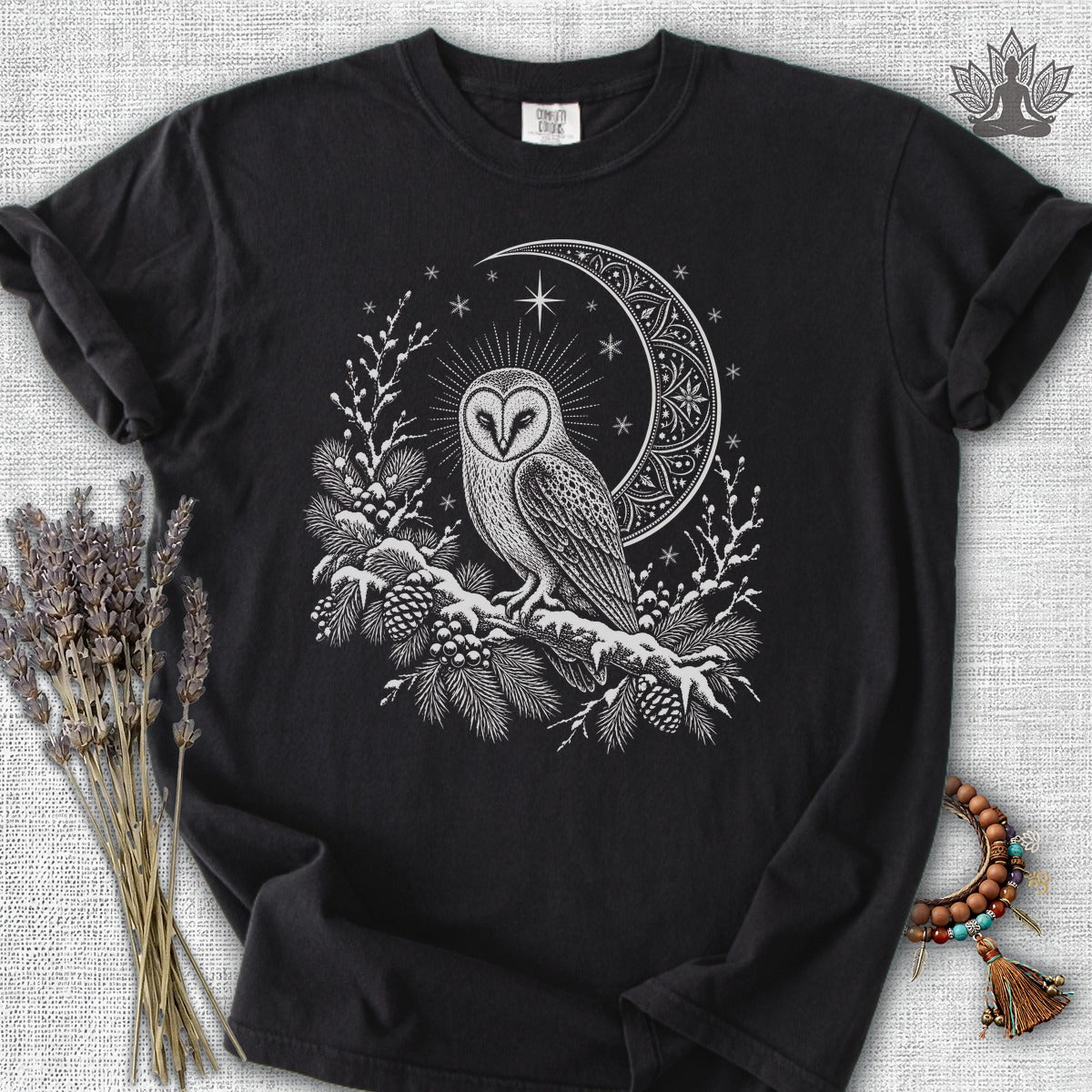 Winter Owl Mandala Moonlight Comfort Colors® Tee