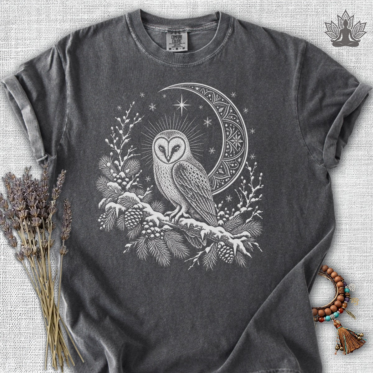 Winter Owl Mandala Moonlight Comfort Colors® Tee