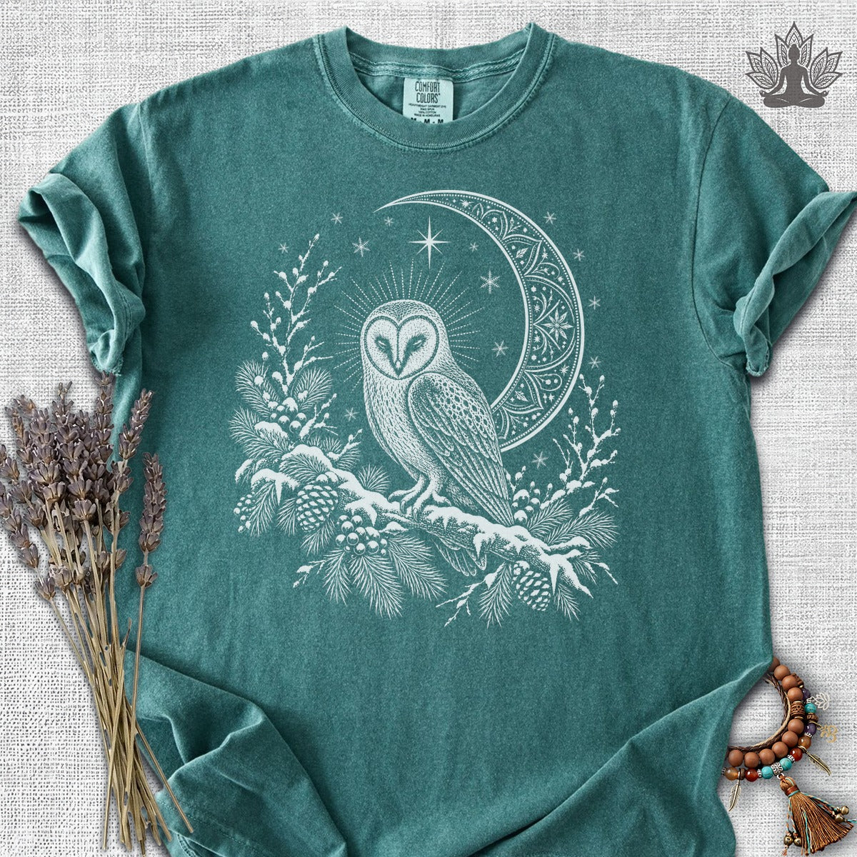 Winter Owl Mandala Moonlight Comfort Colors® Tee
