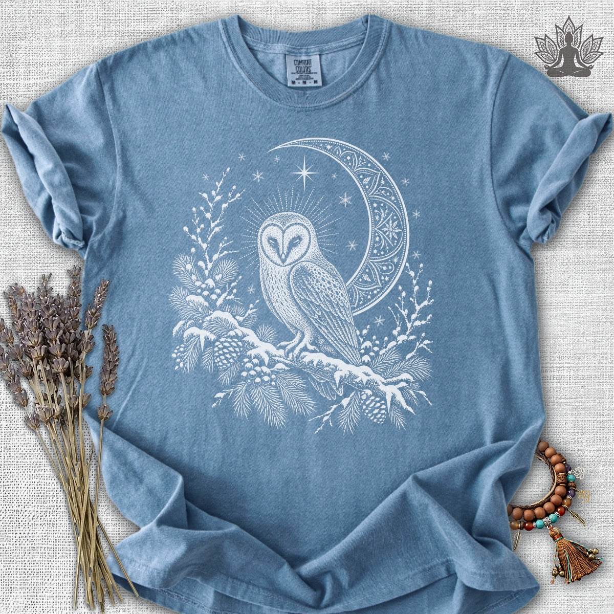 Winter Owl Mandala Moonlight Comfort Colors® Tee