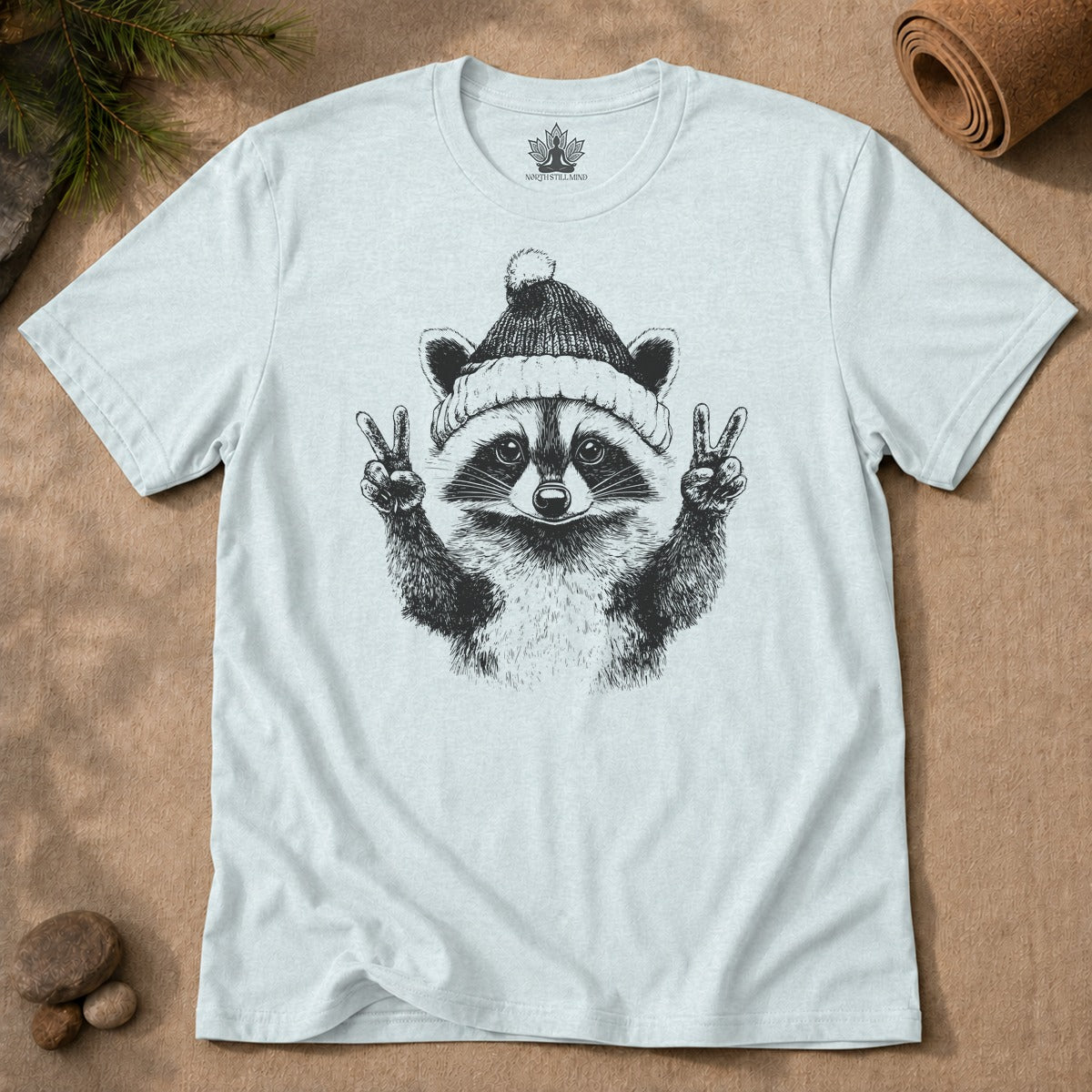 Peace Holidays Raccoon Men Tee