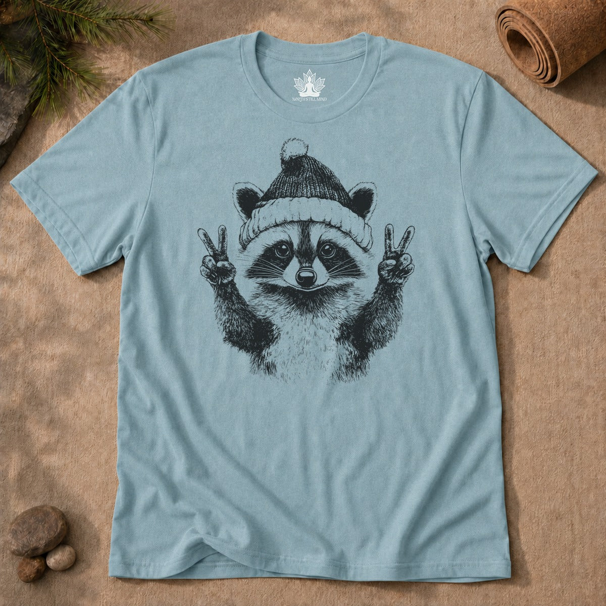 Peace Holidays Raccoon Men Tee