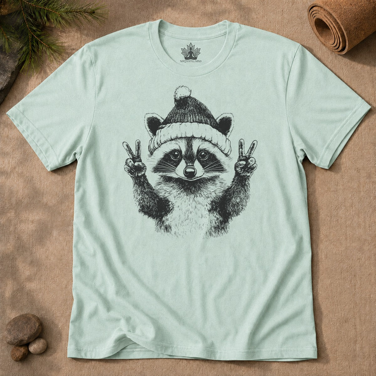 Peace Holidays Raccoon Men Tee