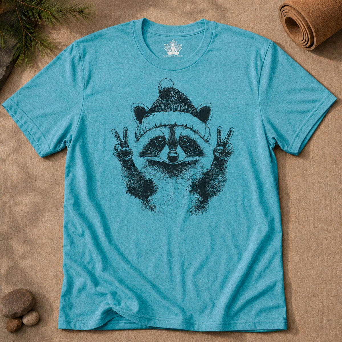 Peace Holidays Raccoon Men Tee