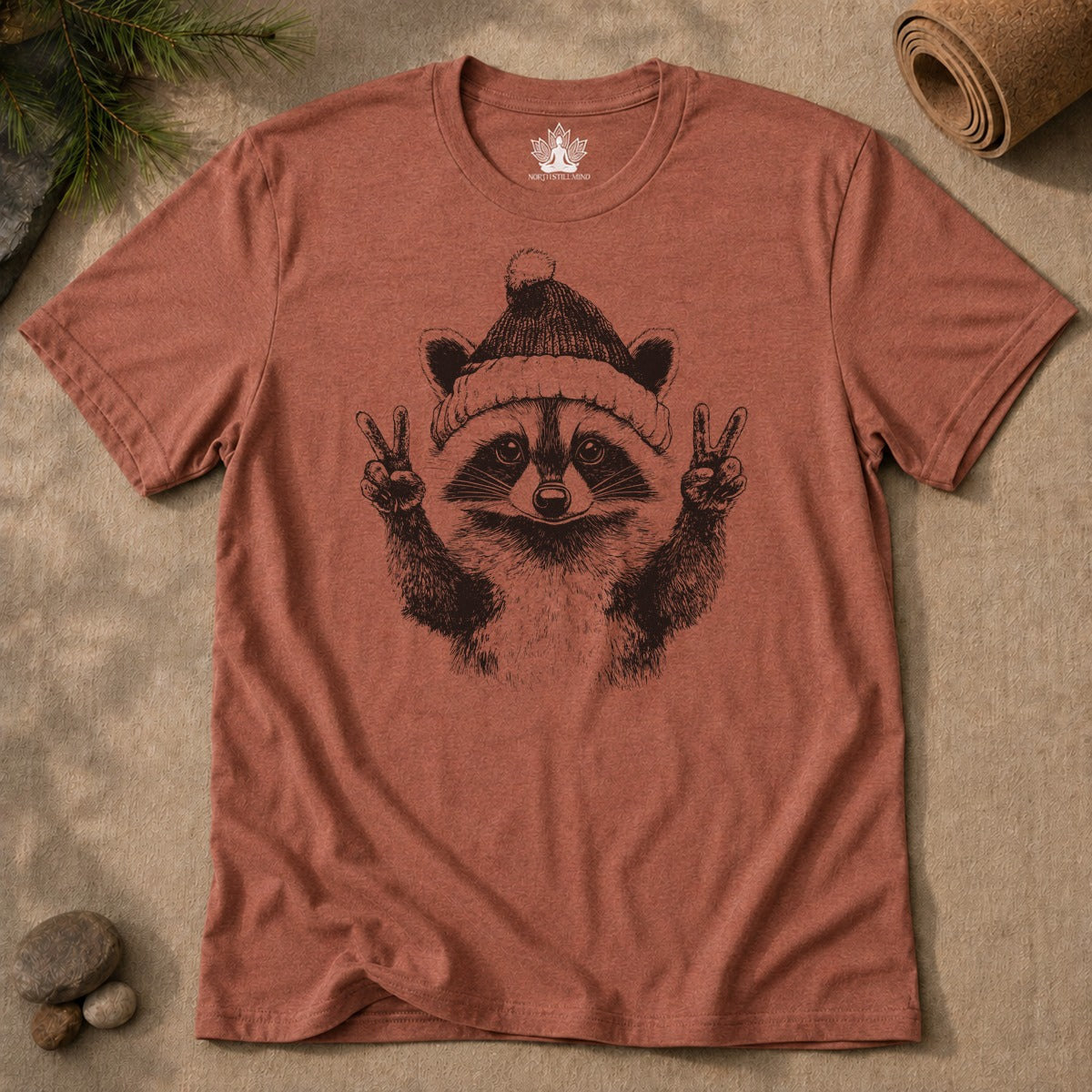 Peace Holidays Raccoon Men Tee