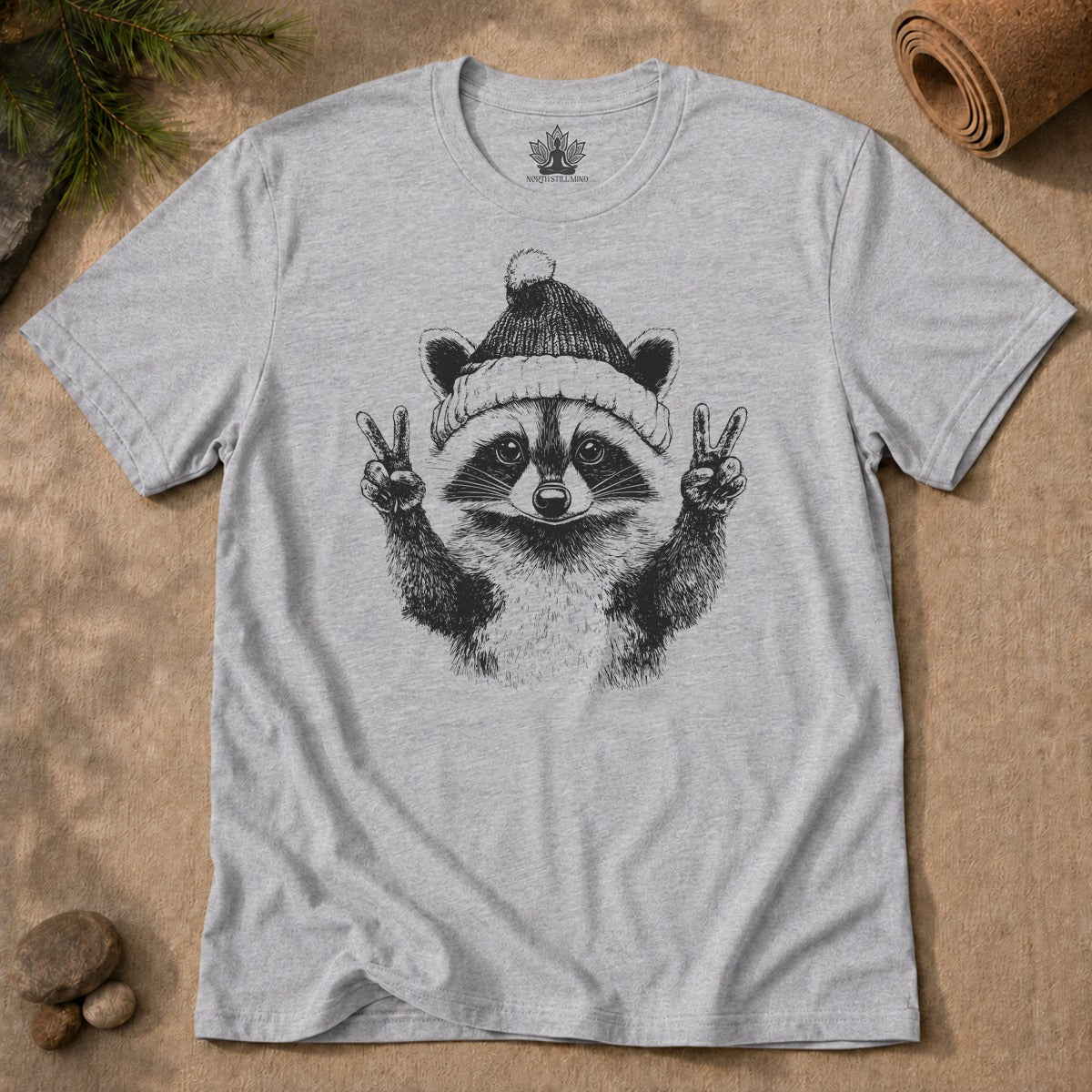 Peace Holidays Raccoon Men Tee