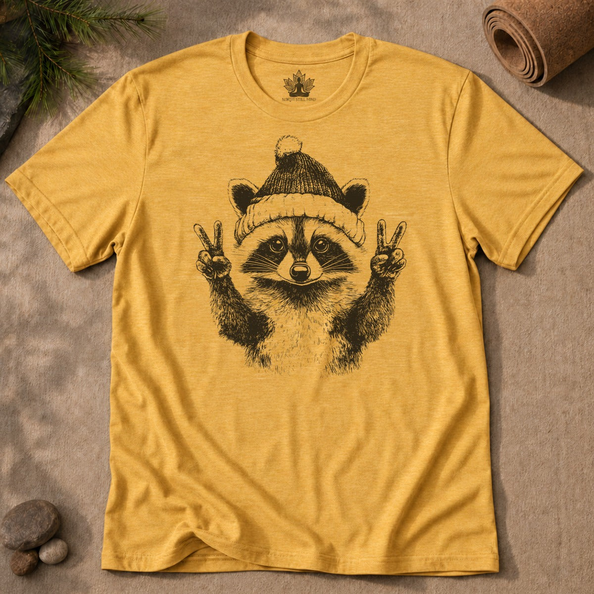 Peace Holidays Raccoon Men Tee