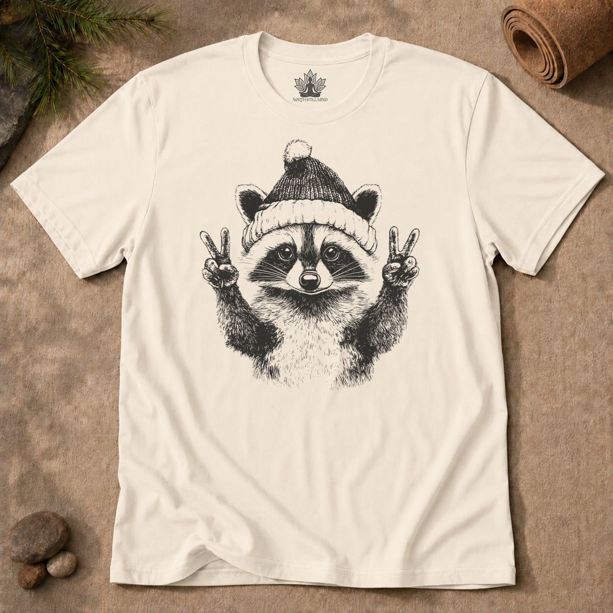Peace Holidays Raccoon Men Tee