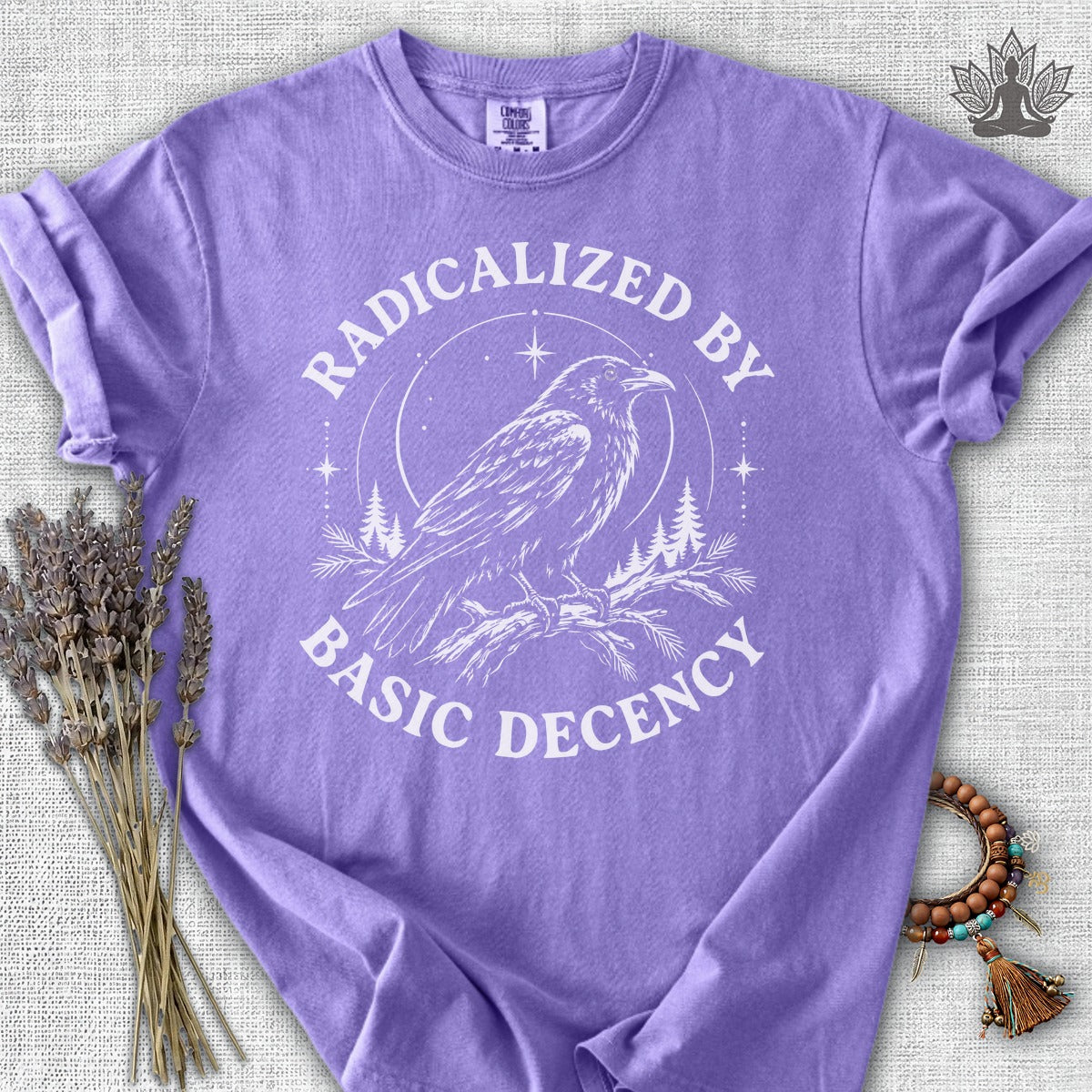 Radicalized By Basic Decency Crow Comfort Colors® Tee