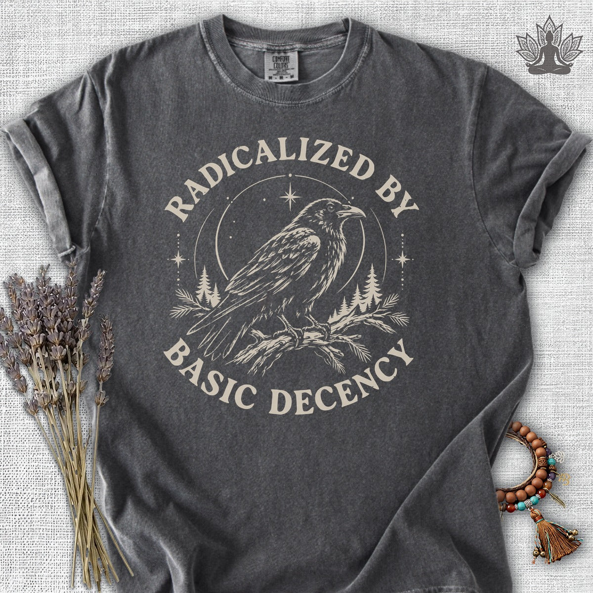 Radicalized By Basic Decency Crow Comfort Colors® Tee