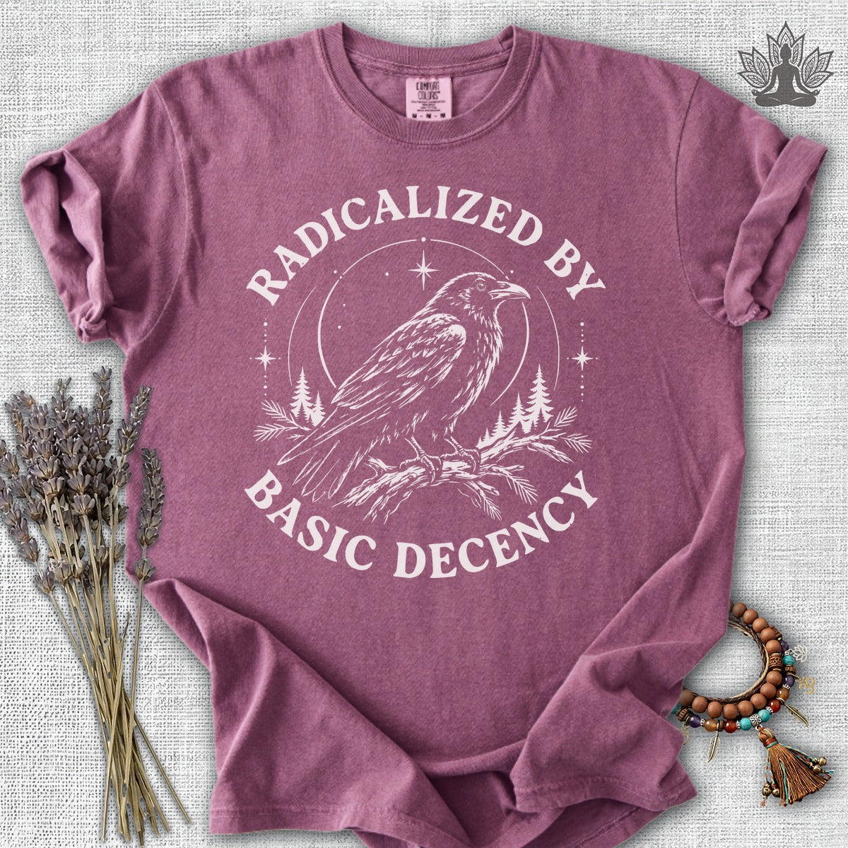 Radicalized By Basic Decency Crow Comfort Colors® Tee