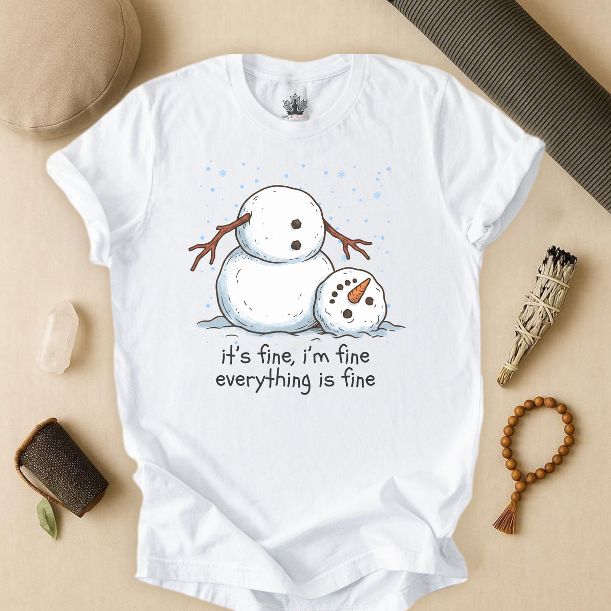 It's Fine, I'm Fine, Everything Is Fine Snowman Tee