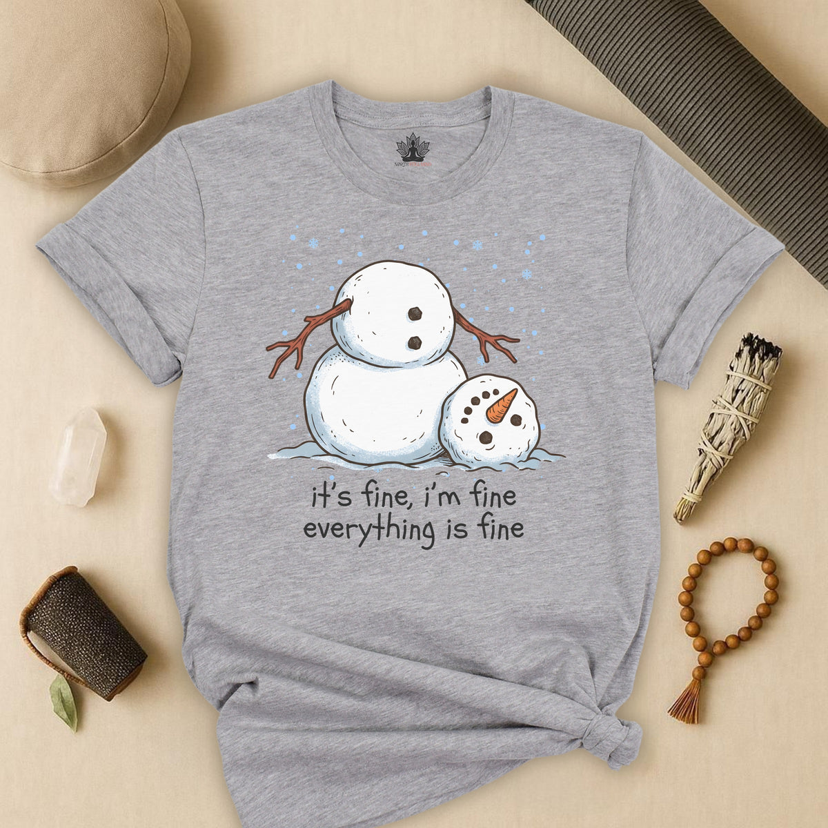 It's Fine, I'm Fine, Everything Is Fine Snowman Tee