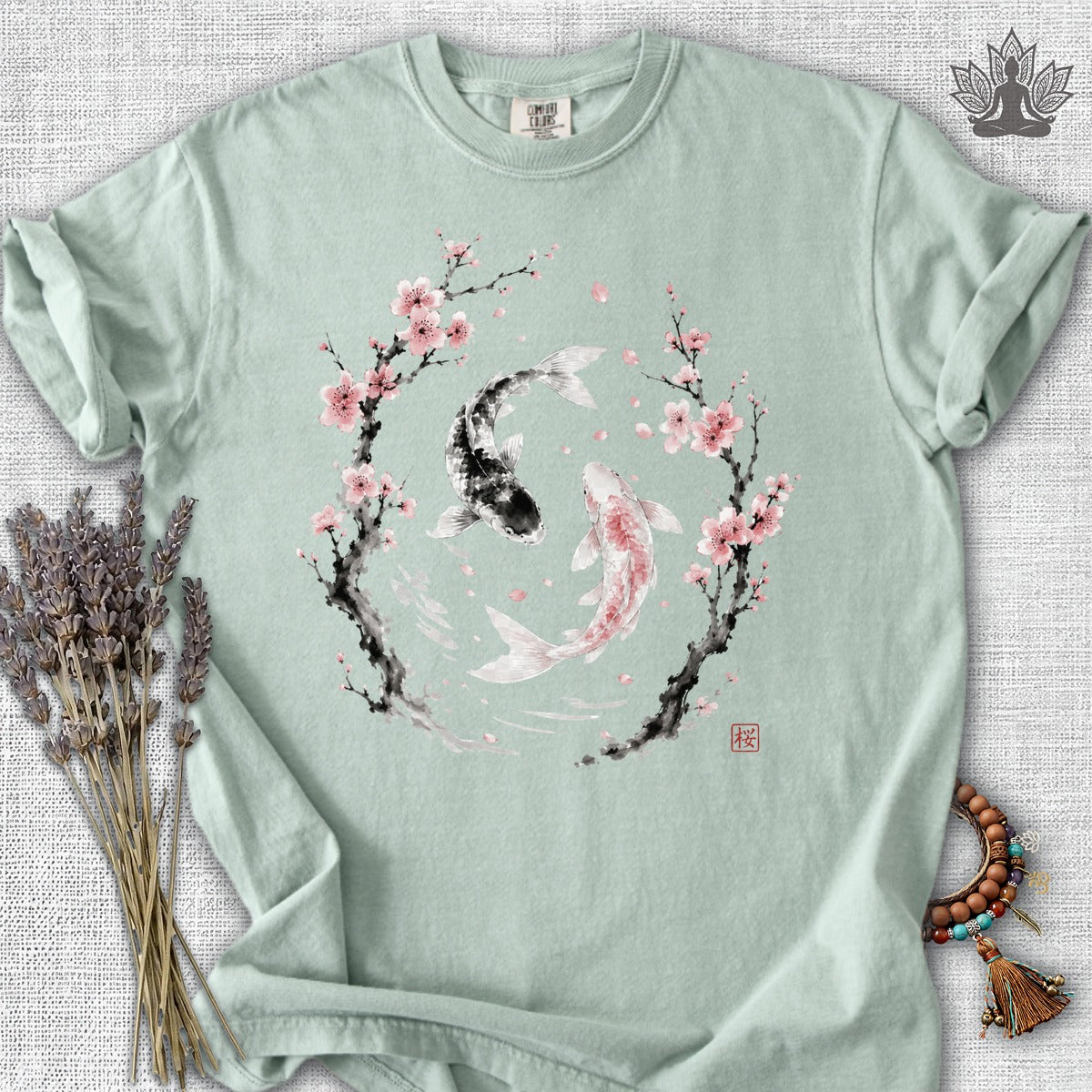 Sakura Koi Yin Yang Balance Comfort Colors® Tee