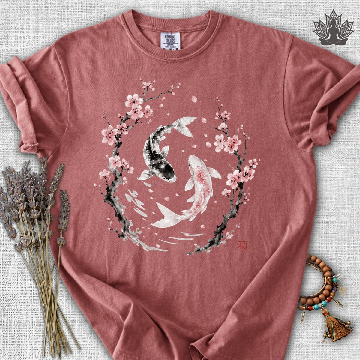 Sakura Koi Yin Yang Balance Comfort Colors® Tee