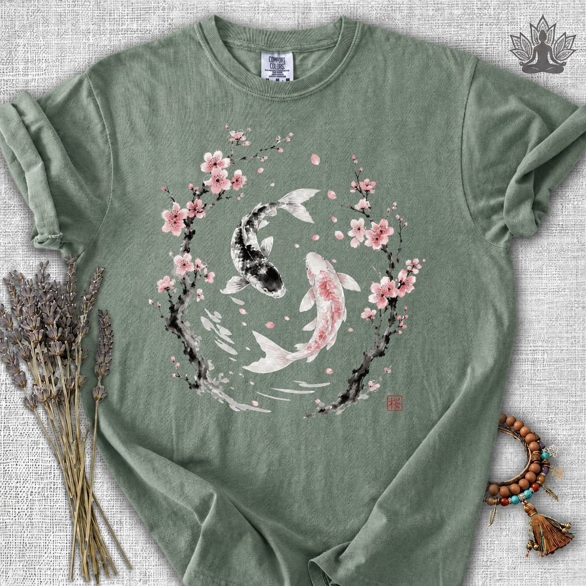 Sakura Koi Yin Yang Balance Comfort Colors® Tee