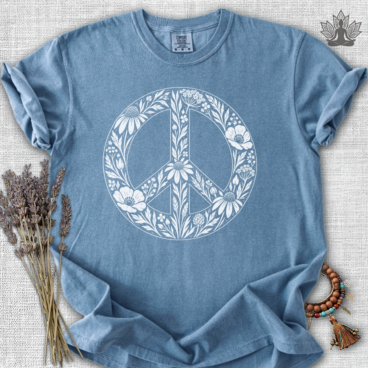 Boho Wildflowers Peace Symbol Comfort Colors® Tee